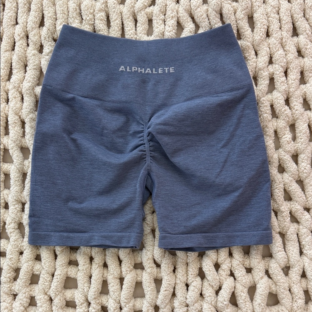 Alphalete Women's Washed Blue Amplify High-Rise Shorts